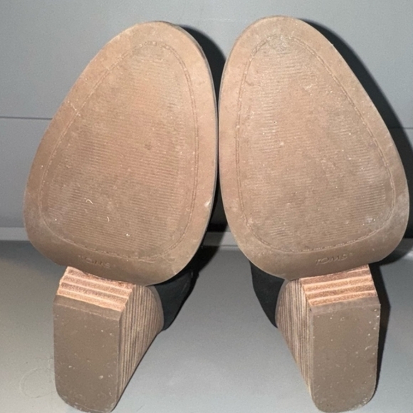 TOMS Noa Suede Booties Wedge Heel Black Size 9 - Picture 6 of 6